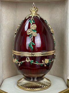 Theo Faberge Designed RED ROSE EGG