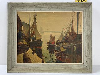 A Framed PRINT of Dockside Quay by Anthony Thieme