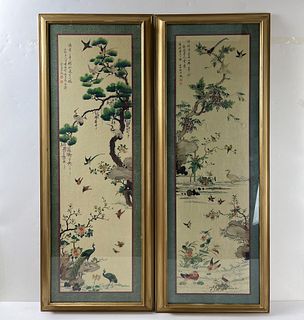Two Chinese Paintings Print with Frame