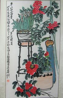 Chinese Painting on Paper Attributed To Wu Changshuo