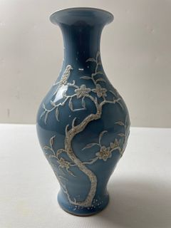 A Pastel Bird and Plum Flower Porcelain Vase