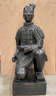 A  Kneeling Terracotta Warrior Archery Bronze Statue