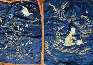 Chinese Embroidered Monk and the birds