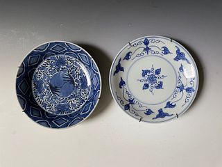 Two Antique blue and white porcelain plates