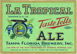 1935 La Tropical Ale 12oz ES27-07 - Tampa, Florida