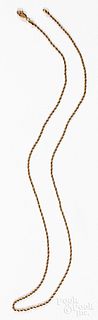 14K gold necklace with 10K clasp, 3.9dwt.