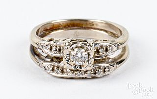 14K gold and diamond ring, 3.6dwt, size 7.