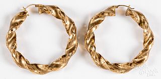 Pair of 10K gold earrings, 11.4dwt.