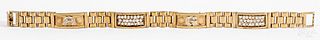 10K gold and zirconia bracelet, 14.8dwt.