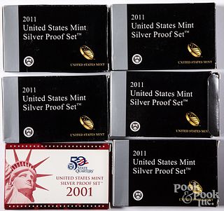 Six US Mint Silver Proof Sets