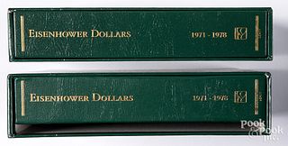 Two complete sets of Eisenhower silver dollars.