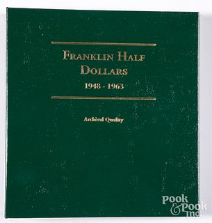 Complete set of Franklin silver half dollars