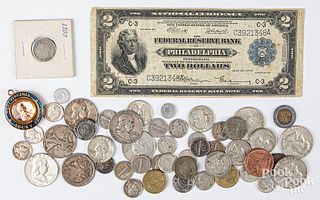 Coins and currency, to include silver coins, etc.