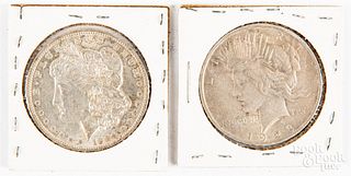 Two silver dollars