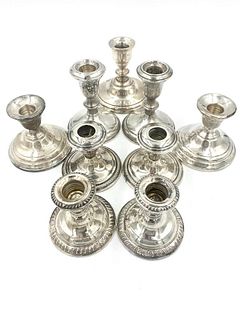 Lot of Weighted Sterling Silver Candlesticks