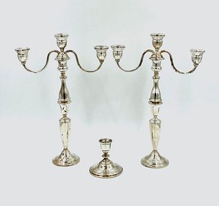 Assorted Weighted Sterling Candlesticks