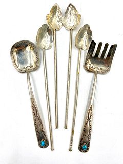Assorted Navajo and Mexican Silver
