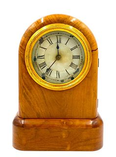Antique Fruitwood Case Mantle Clock