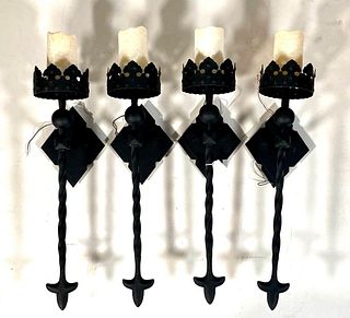 Four Luminaire Medieval Torch Style Wall Sconces