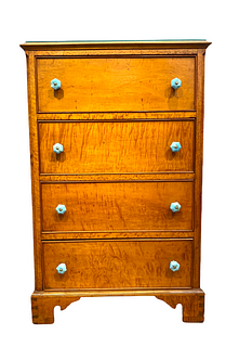 American Curly Maple Chest, 19thc.