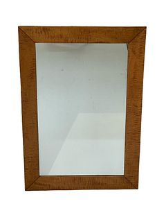 American Curly Maple Frame with Mirror, 19thc.