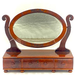 American Mahogany Dressing Mirror, 19thc.