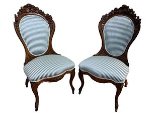 Pair of J.H. Belter Laminated Rosewood Parlor Chairs