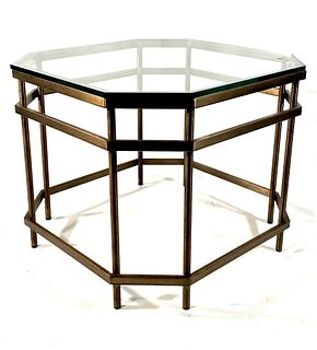 Modern Brass and Glass Occasional Table