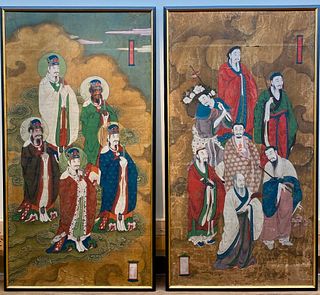Two Chinese Painted Panels