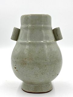Chinese Qianlong Style Pale Blue Glaze Vase