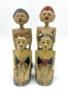 Four Indonesian(?) Carved and Polychromed Figures FORGOT WHAT THESE ARE