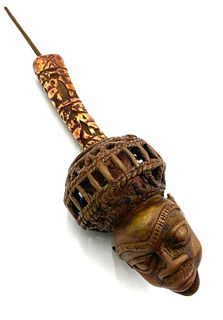 African Benin Bronze Pipe