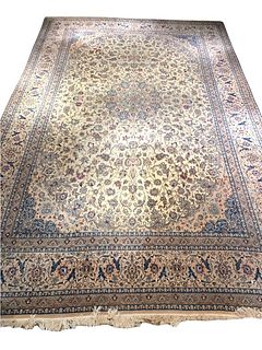 Large Wool and Silk Isphahan Carpet