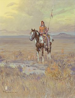 Ace Powell (1912–1978) – Indian on a Horse with Spear 