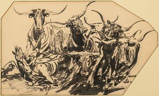 Edward Borein (1872–1945) – Longhorns 
