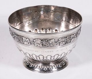 SILVER PUNCH BOWL WITH ETON STEEPLECHASE TROPHY PRESENTATION