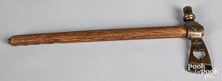 Native American bronze pipe tomahawk, 18th c.