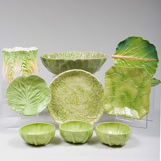 Group of Ceramic Lettuce Wares, Many Italian and Portuguese 