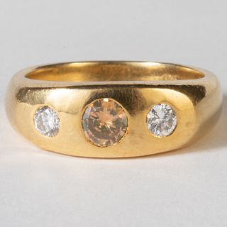 18k Gold and Fancy Diamond Ring
