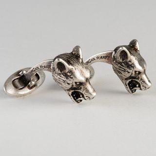 Gucci Anger Forest Sterling Silver Fox Head Cufflinks