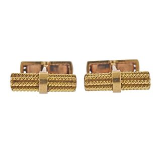 French 18k Gold Cable Cufflinks