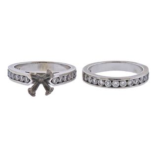 14k Gold Diamond Engagement Wedding Ring Set