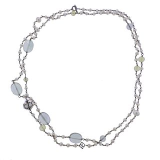 David Yurman Sterling Silver Gemstone Pearl Necklace