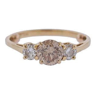 14k Gold Fancy Diamond Engagement Ring