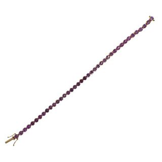 Bucherer Rose Gold 11ctw Pink Sapphire Line Bracelet