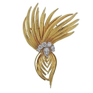 Cartier 18k Gold Diamond Brooch Pin