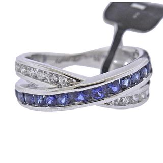 Kallati Gold Diamond Sapphire Crossover Ring