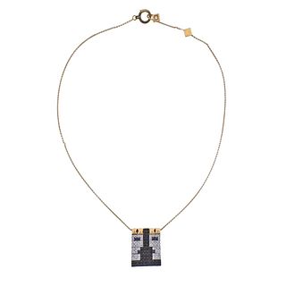 Gianni Bulgari Enigma 18k Gold Diamond Pendant Necklace