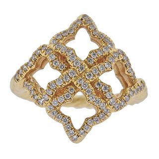 David Yurman Quatrefoil 18k Gold Diamond Ring