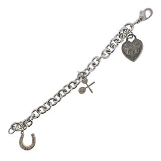 Tiffany & Co Silver Multi Tag Charm Bracelet